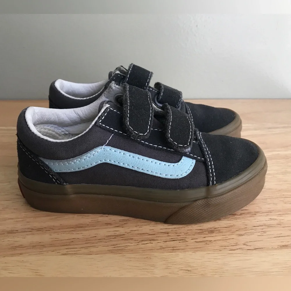 Vans Old Skool Velcro Sneaker Grey Size: US Toddler 11 EUR 27.5 CM 16.5